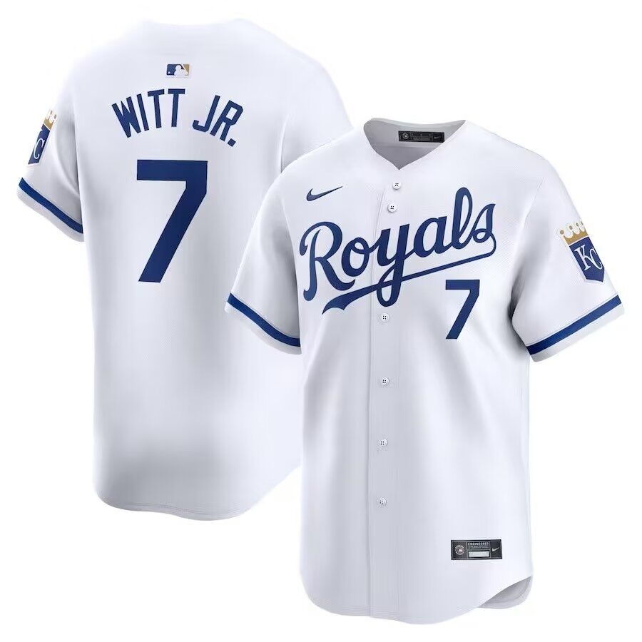 Men Kansas City Royals #7 Witt jr white Game 2024 Nike MLB Jersey style 8->kansas city royals->MLB Jersey